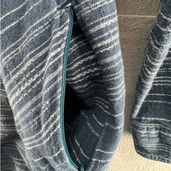 Prana Blue Dyri Above Knee Dress Women's Size XL Button Long Sleeve Shirtdress - Picture 4 of 4